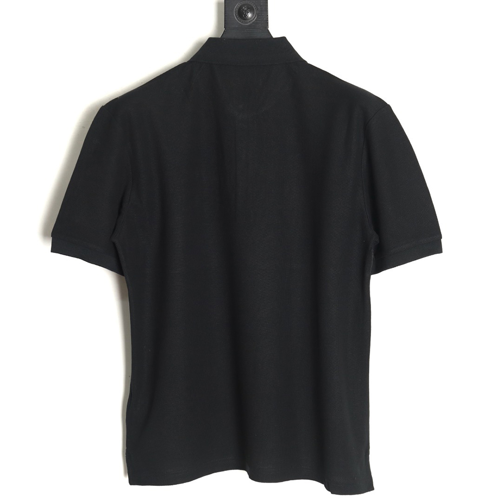 Prada patchwork triangle logo short-sleeved polo shirt