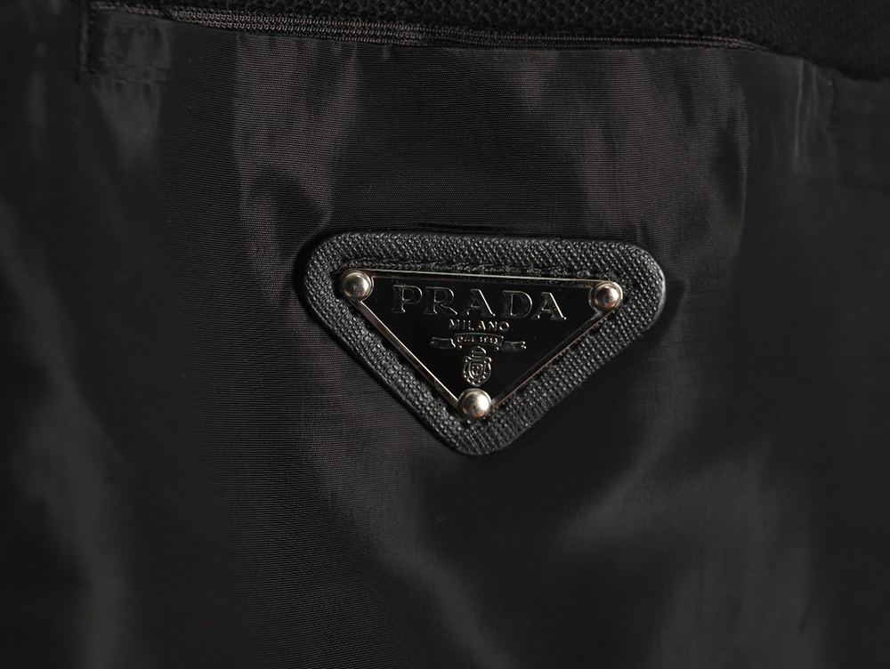 Prada patchwork triangle logo short-sleeved polo shirt