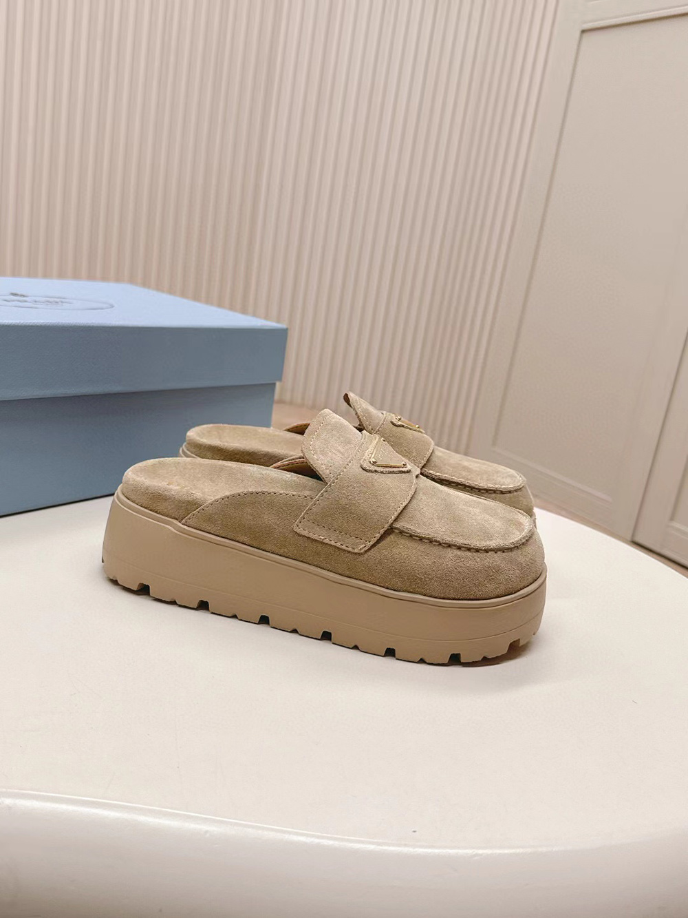 Prada triangle-logo Mules