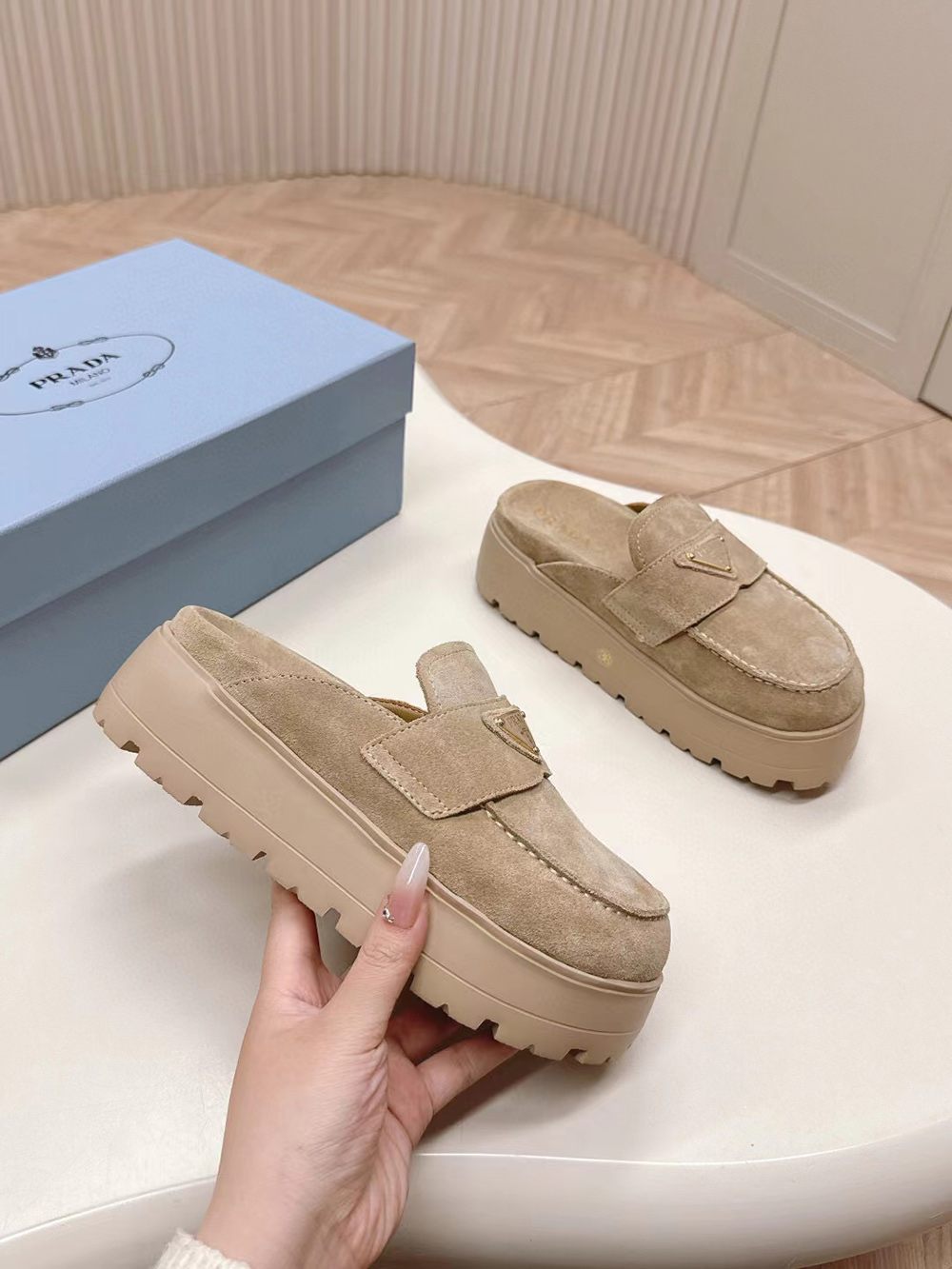 Prada triangle-logo Mules