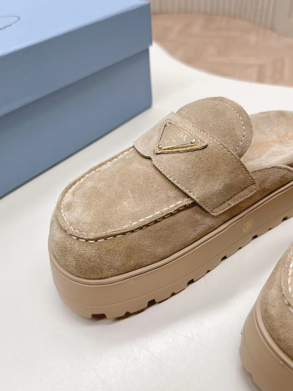 Prada triangle-logo Mules