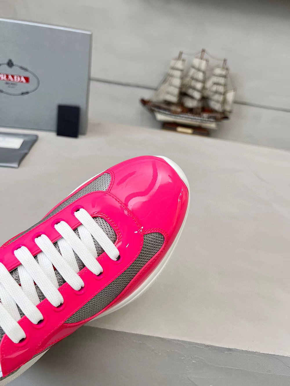 Prada America''s Cup biker fabric sneakers