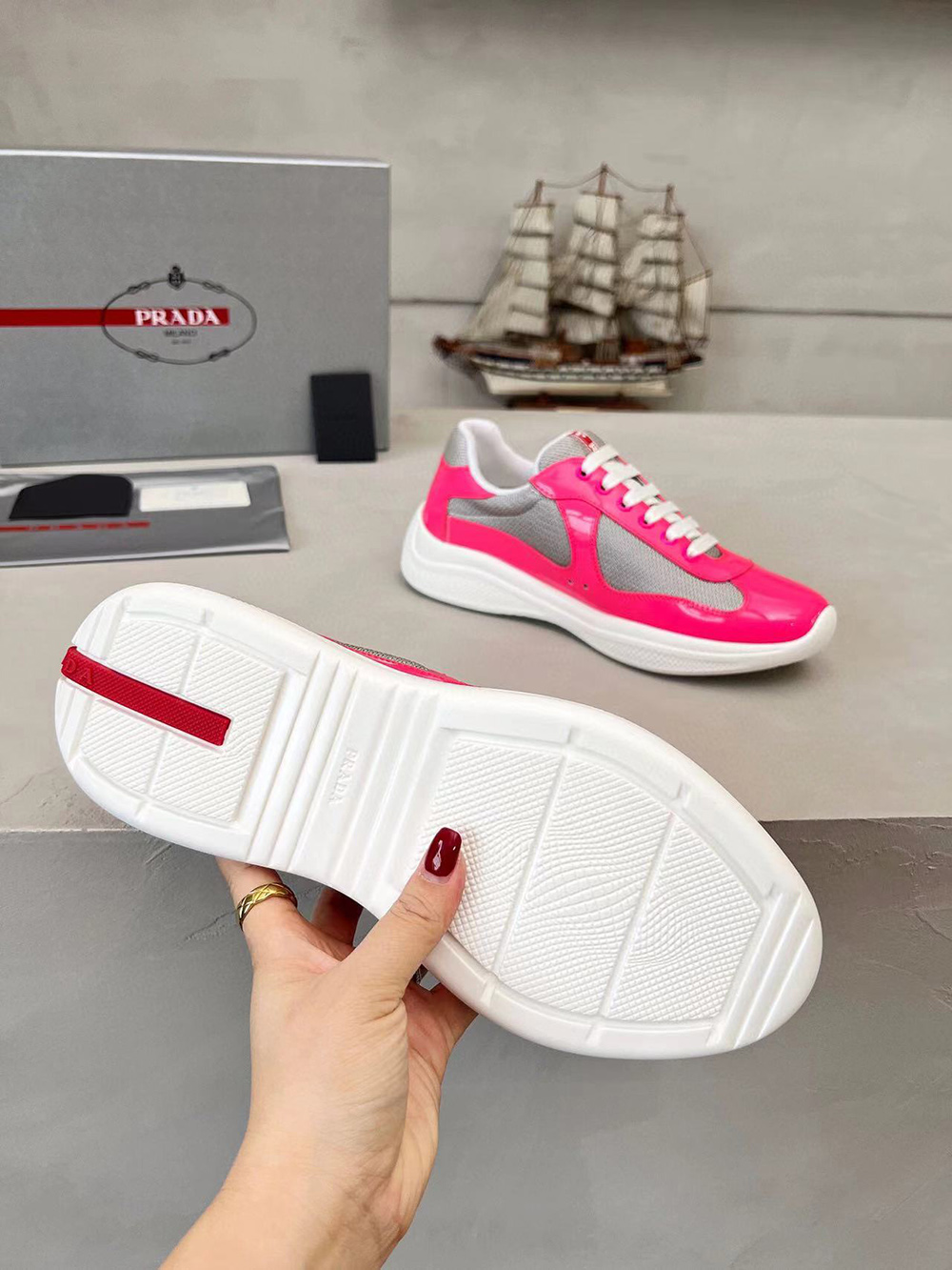 Prada America's Cup biker fabric sneakers