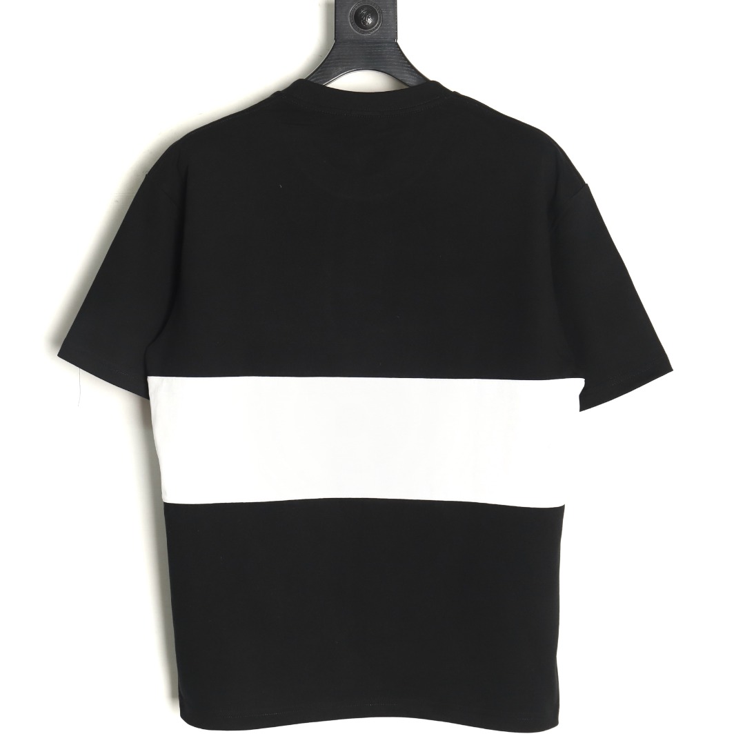 Burberry white horizontal striped war horse print short sleeves TSK1