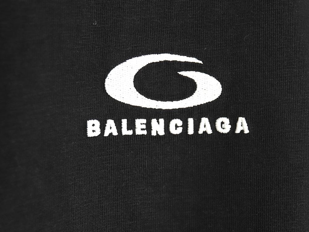 Balenciaga Chest Lettering Logo Embroidered Short Sleeve T-Shirt