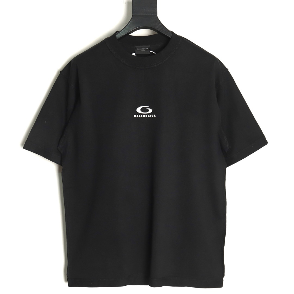 Balenciaga Chest Lettering Logo Embroidered Short Sleeve T-Shirt