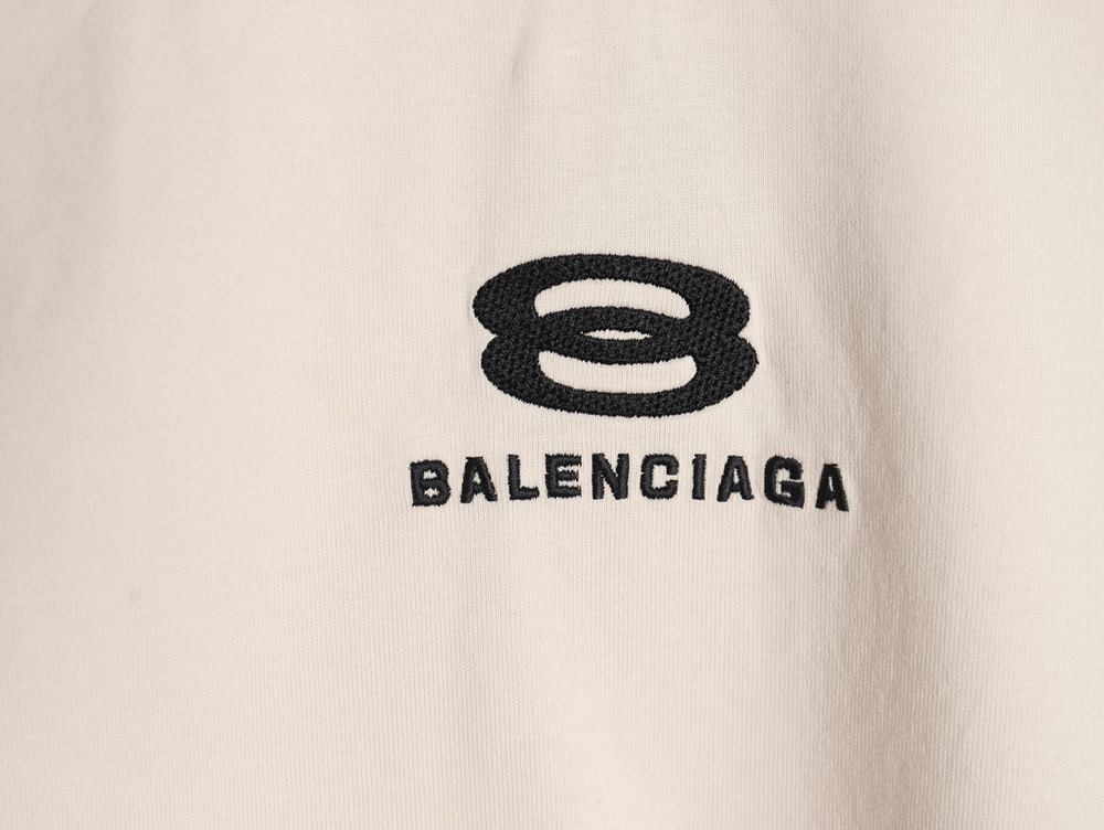 Balenciaga Double Ring LOGO Embroidery Destruction Short Sleeve T-Shirt