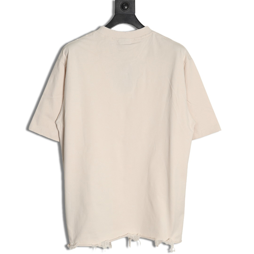 Balenciaga Double Ring LOGO Embroidery Destruction Short Sleeve T-Shirt