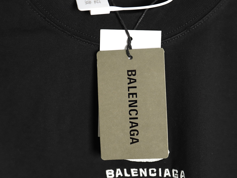 Balenciaga Double Ring LOGO Embroidery Destruction Short Sleeve T-Shirt TSK1