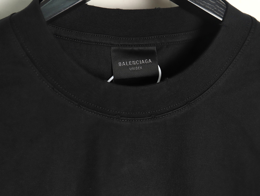 Balenciaga Double Ring LOGO Embroidery Destruction Short Sleeve T-Shirt TSK1