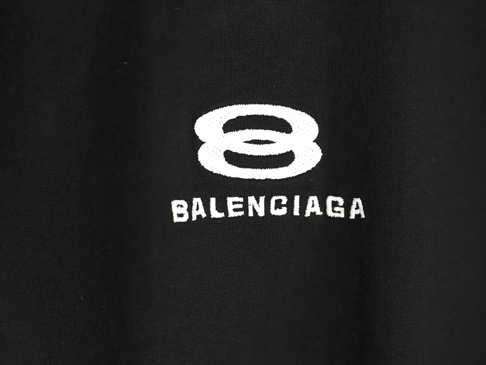 Balenciaga Double Ring LOGO Embroidery Destruction Short Sleeve T-Shirt TSK1