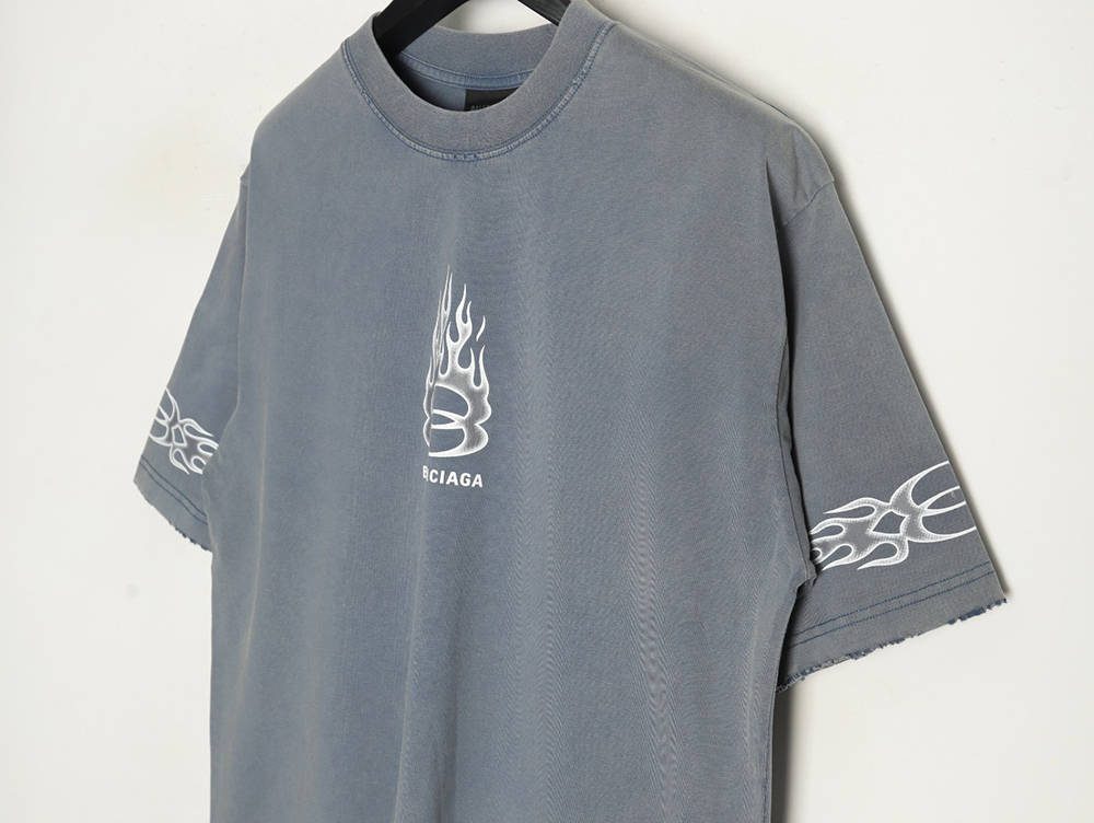 Balenciaga flame print short sleeve T-shirt