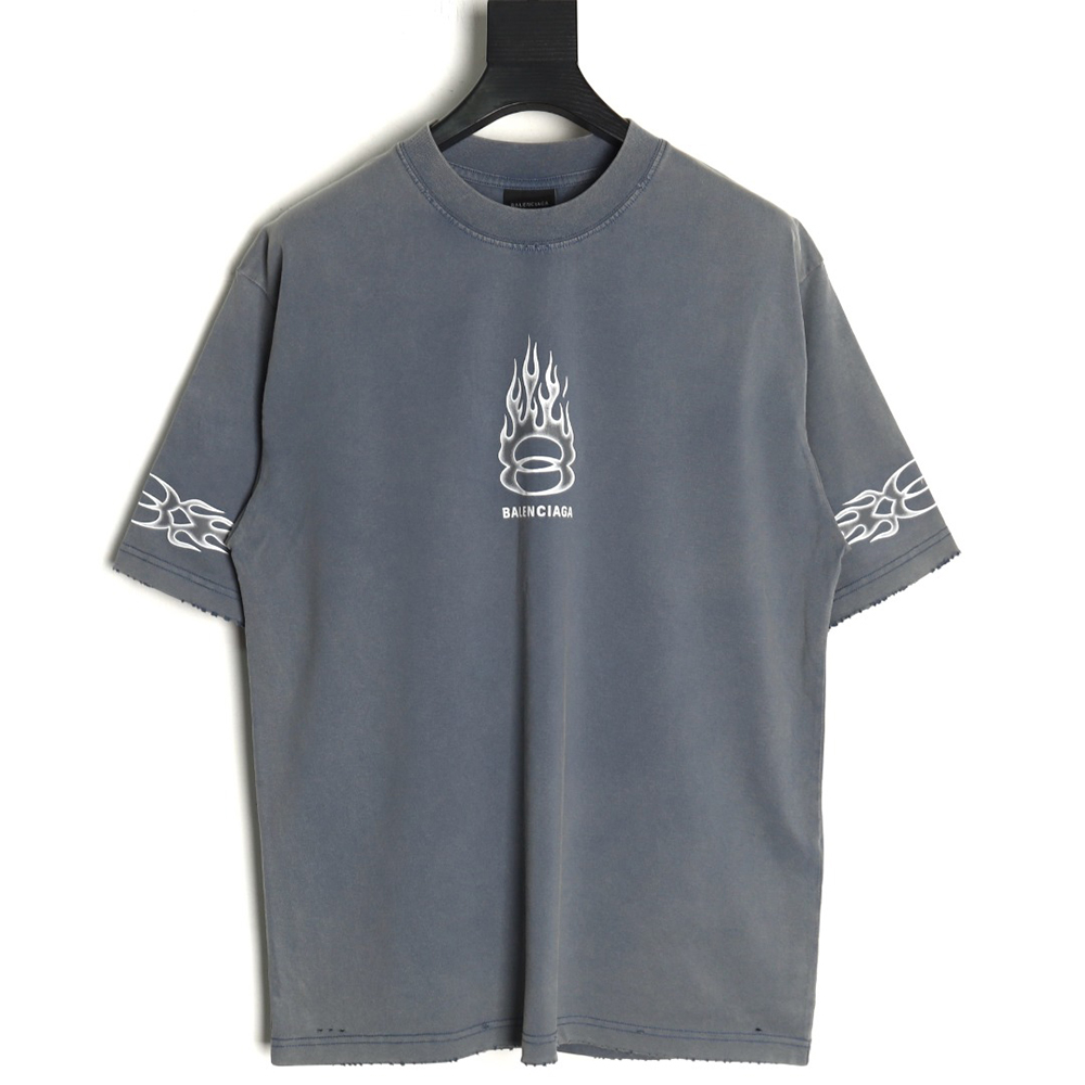 Balenciaga flame print short sleeve T-shirt