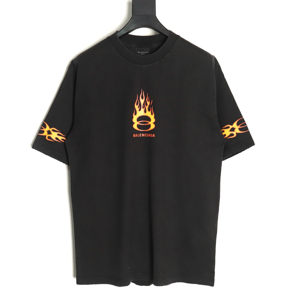 Balenciaga flame print short sleeve T-shirt TSK1