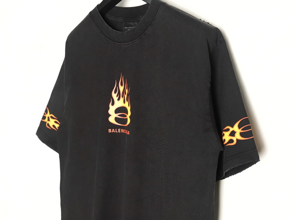 Balenciaga flame print short sleeve T-shirt TSK1