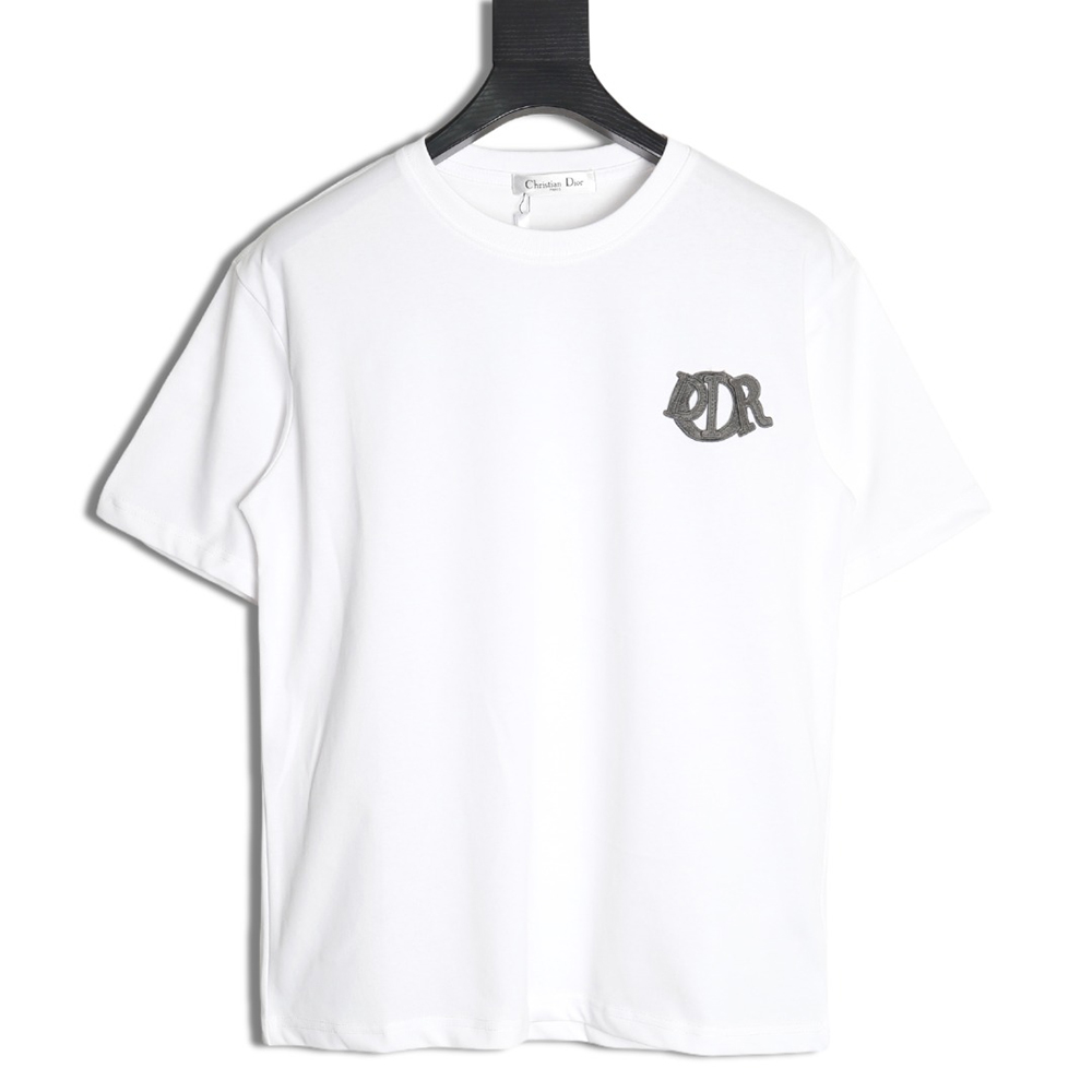 Dior Letter Patch Embroidered Short Sleeve T-Shirt