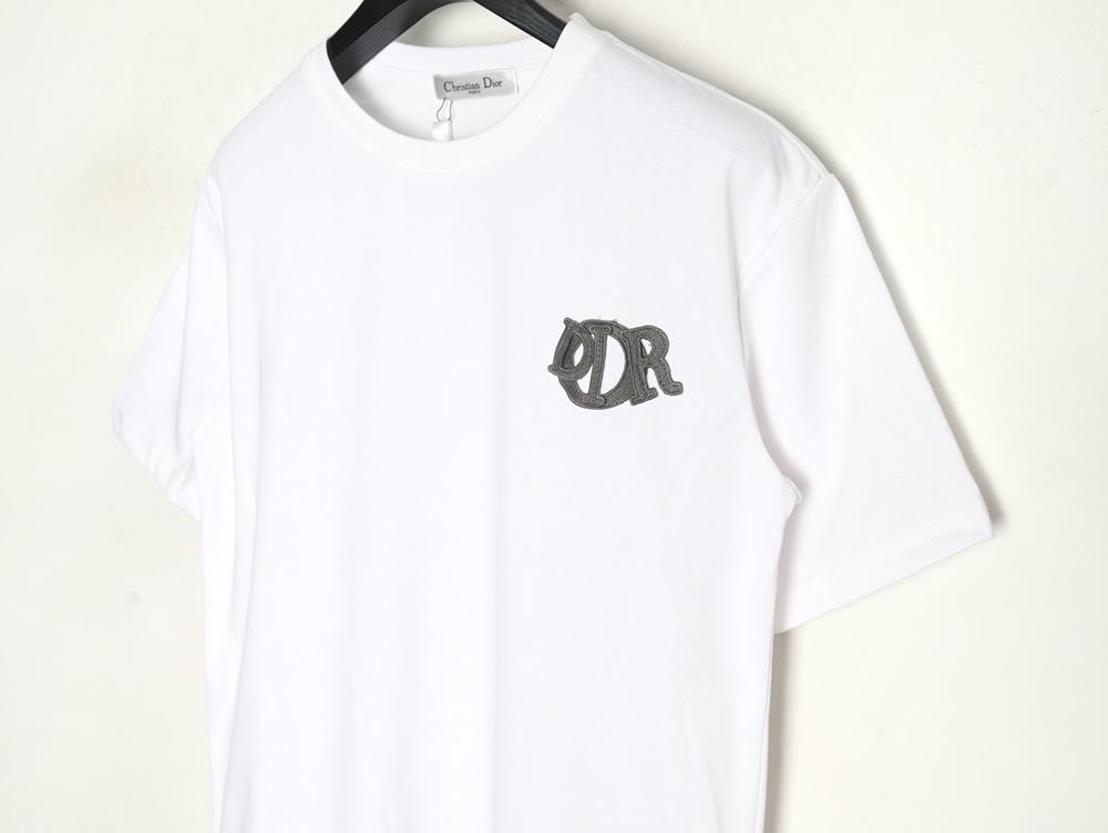 Dior Letter Patch Embroidered Short Sleeve T-Shirt