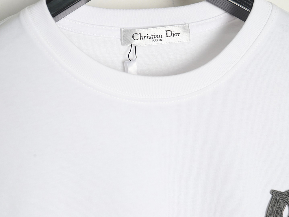 Dior Letter Patch Embroidered Short Sleeve T-Shirt