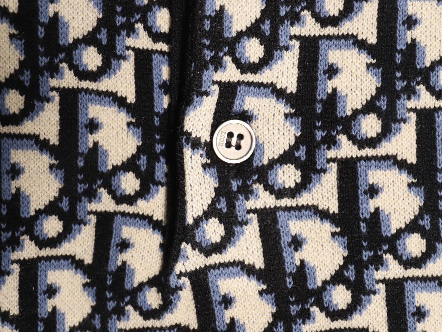 Dior classic monogram jacquard knitted Polo short sleeve