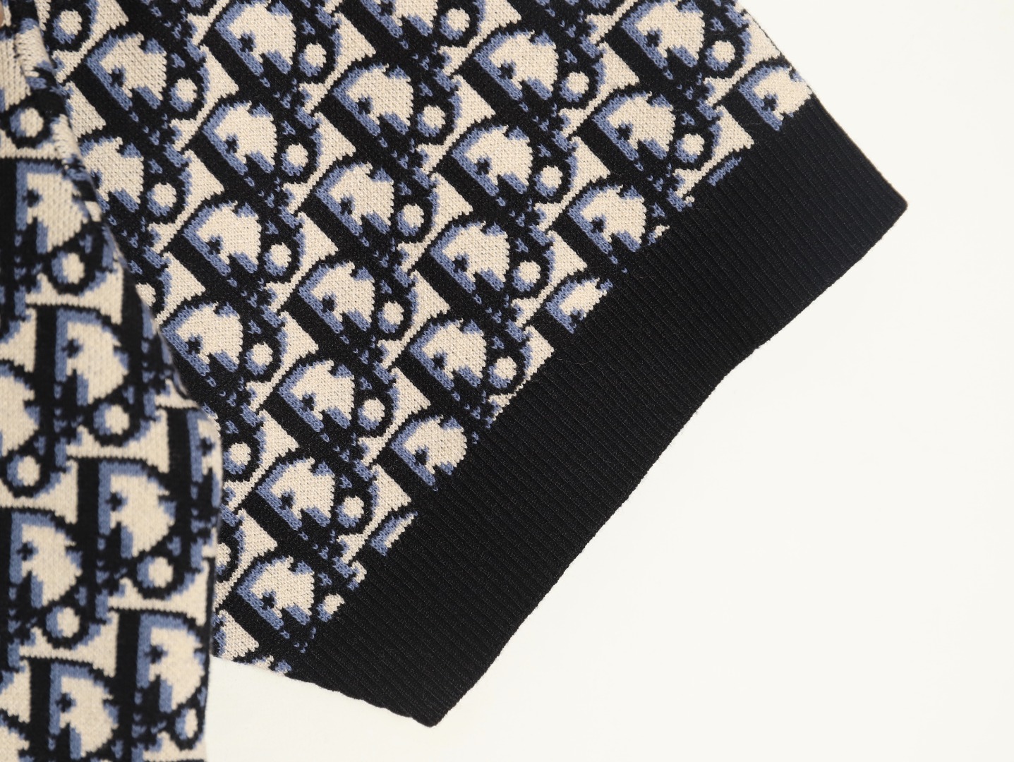 Dior classic monogram jacquard knitted Polo short sleeve