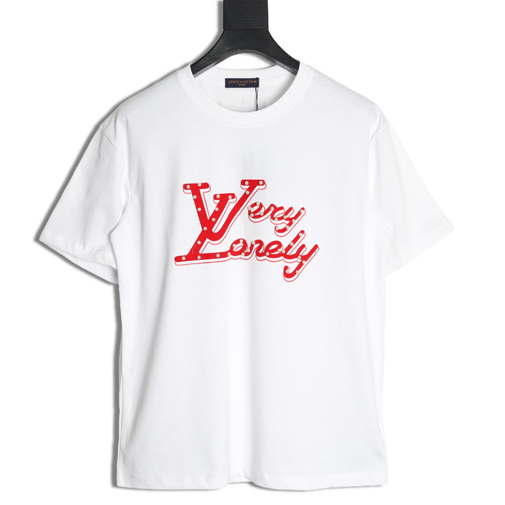 Louis Vuitton Pearl Slogan Print Short Sleeves