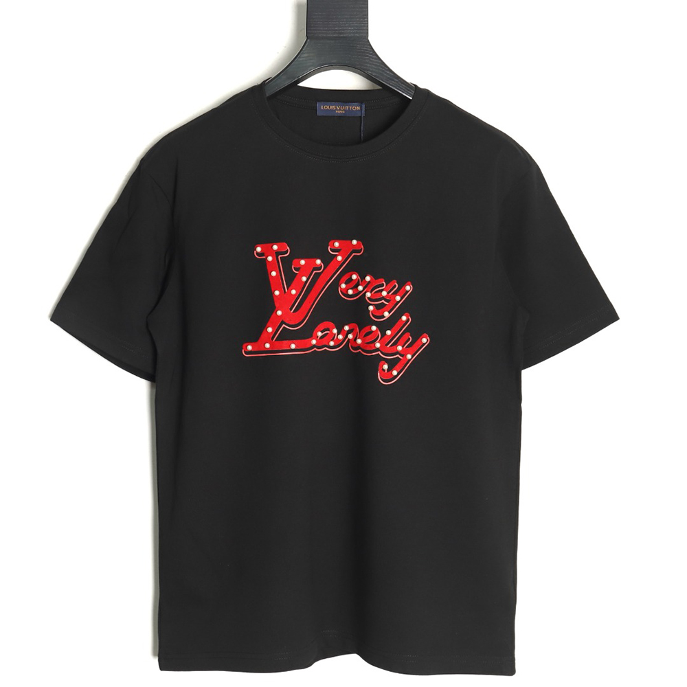 Louis Vuitton Pearl Slogan Print Short Sleeves TSK1