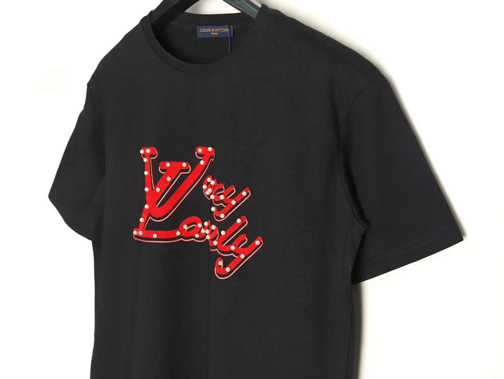 Louis Vuitton Pearl Slogan Print Short Sleeves TSK1