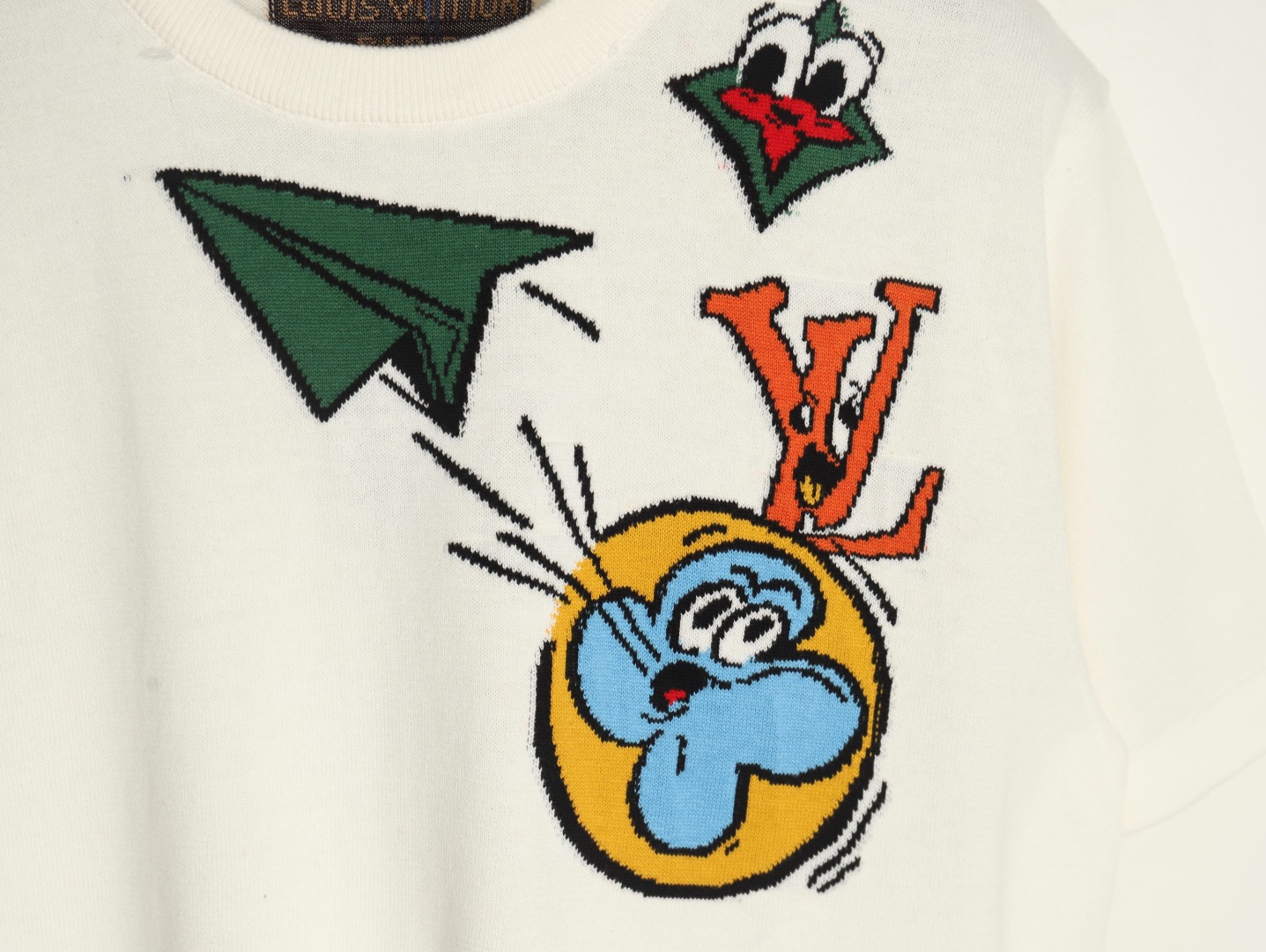Louis Vuitton Airplane Jacquard Crew Neck Knit Short Sleeves