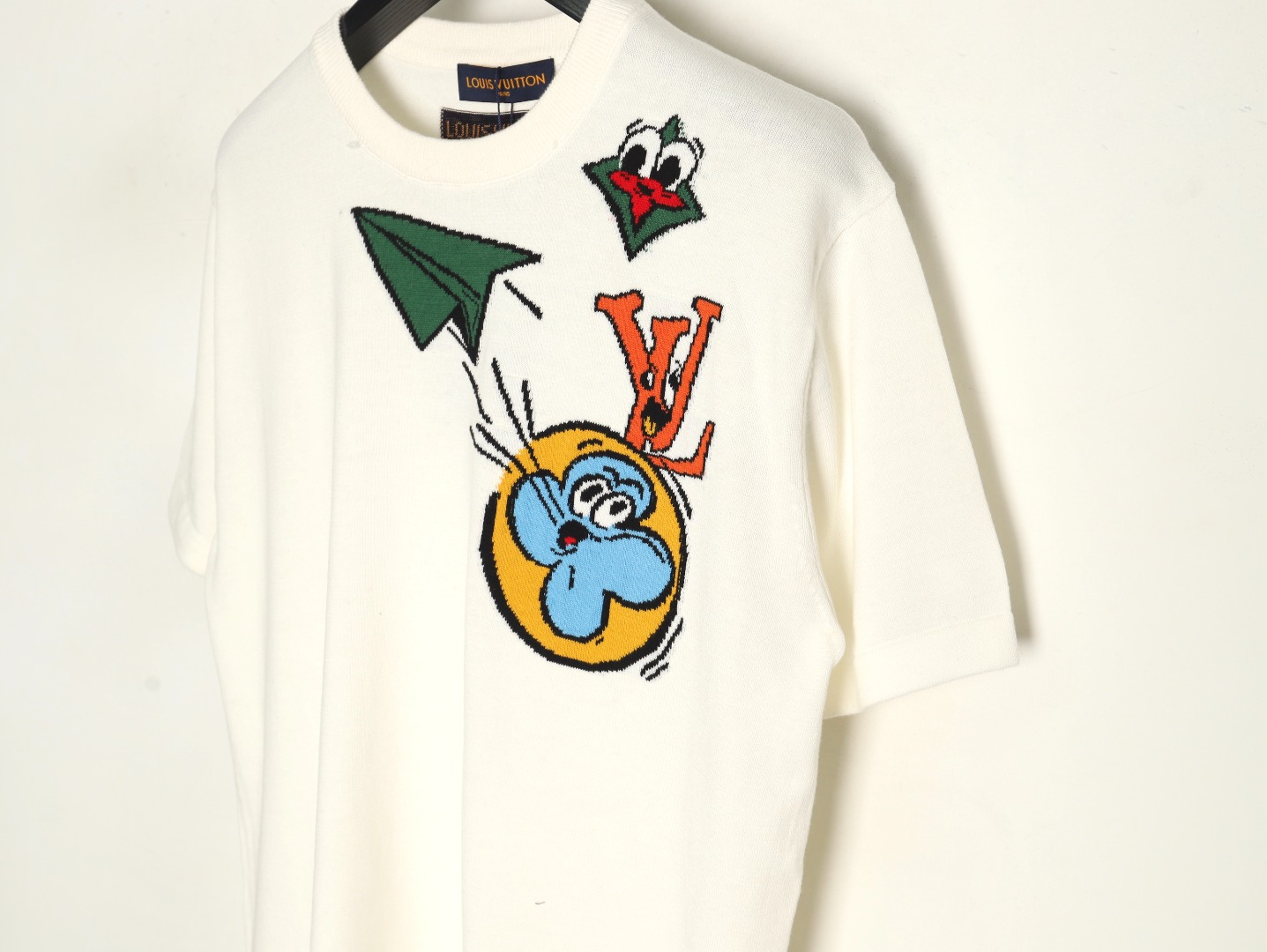 Louis Vuitton Airplane Jacquard Crew Neck Knit Short Sleeves