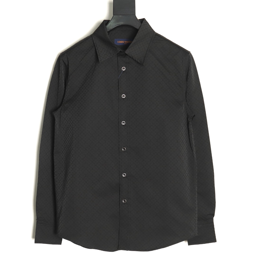 Louis Vuitton dark pattern monogram full print jacquard shirt TSK1