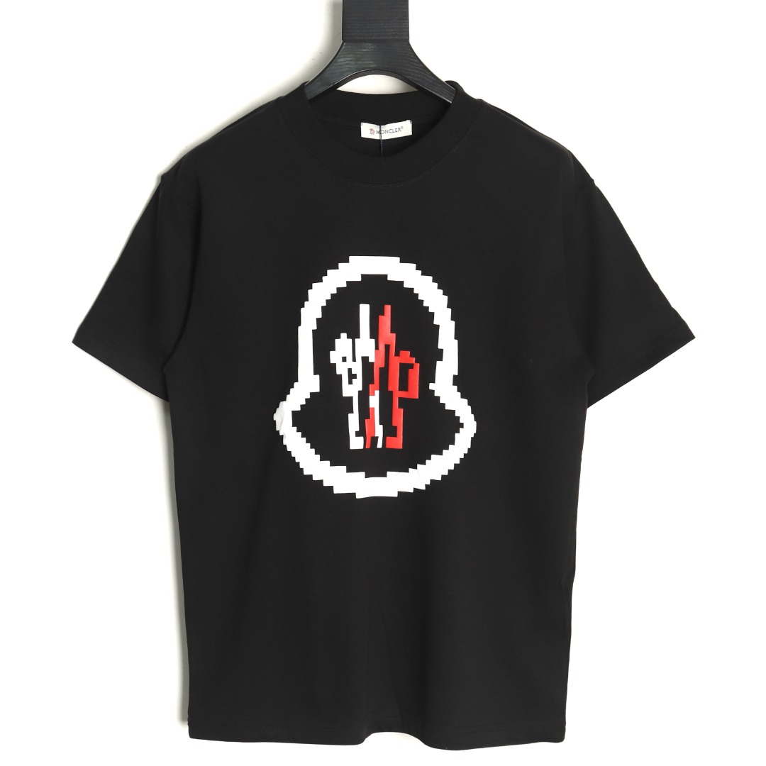 Moncler pixel fuzzy foam logo printed short-sleeved T-shirt TSK1