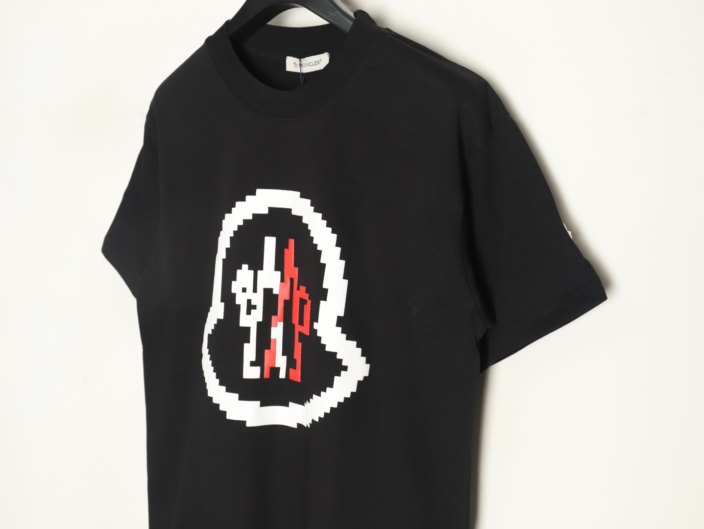 Moncler pixel fuzzy foam logo printed short-sleeved T-shirt TSK1