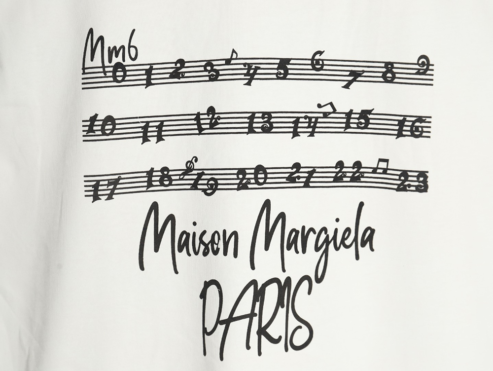 Maison Margiela musical note letter print short-sleeved T-shirt