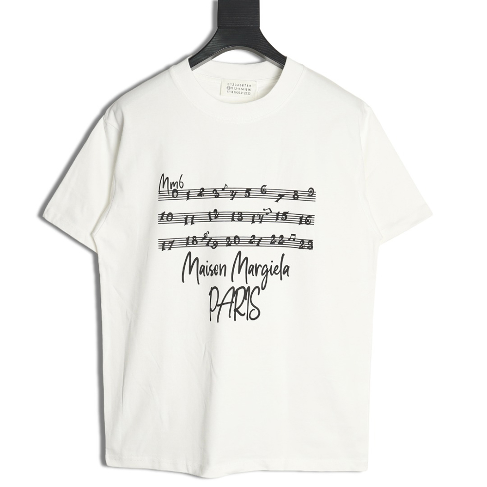 Maison Margiela musical note letter print short-sleeved T-shirt
