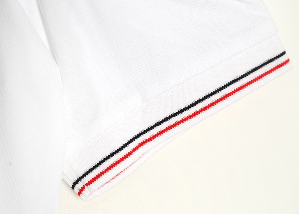 Prada small embroidered logo red edge short-sleeved polo shirt