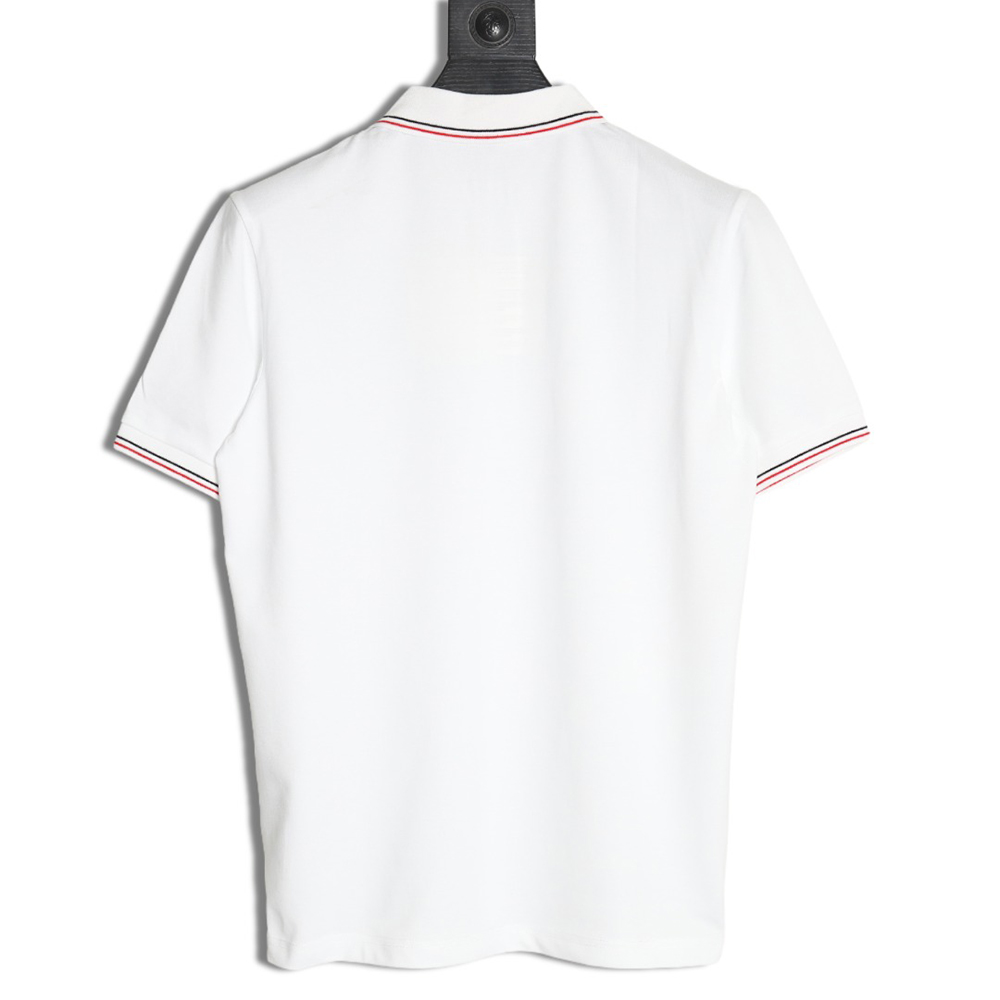 Prada small embroidered logo red edge short-sleeved polo shirt
