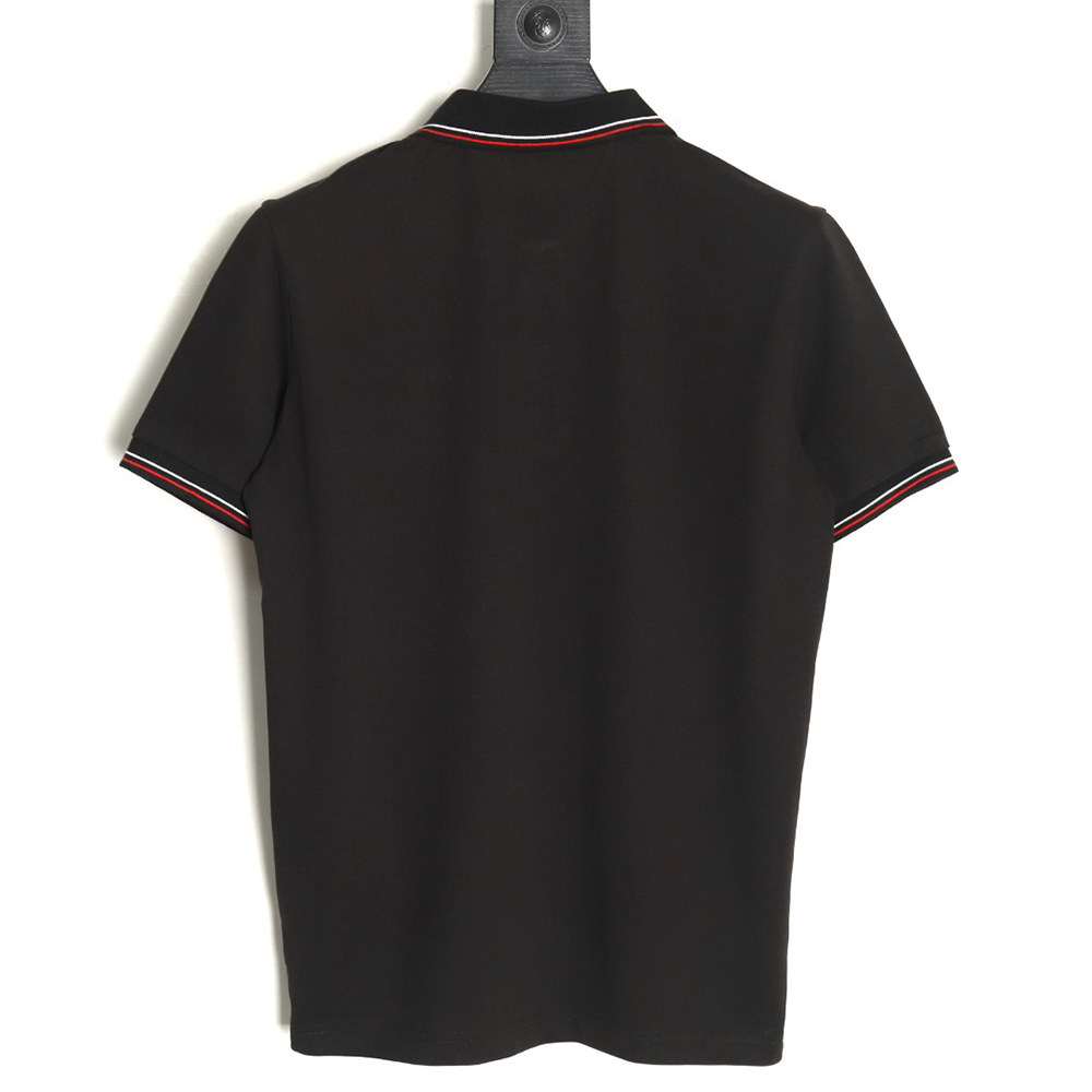 Prada small embroidered logo red edge short-sleeved polo shirt TSK1