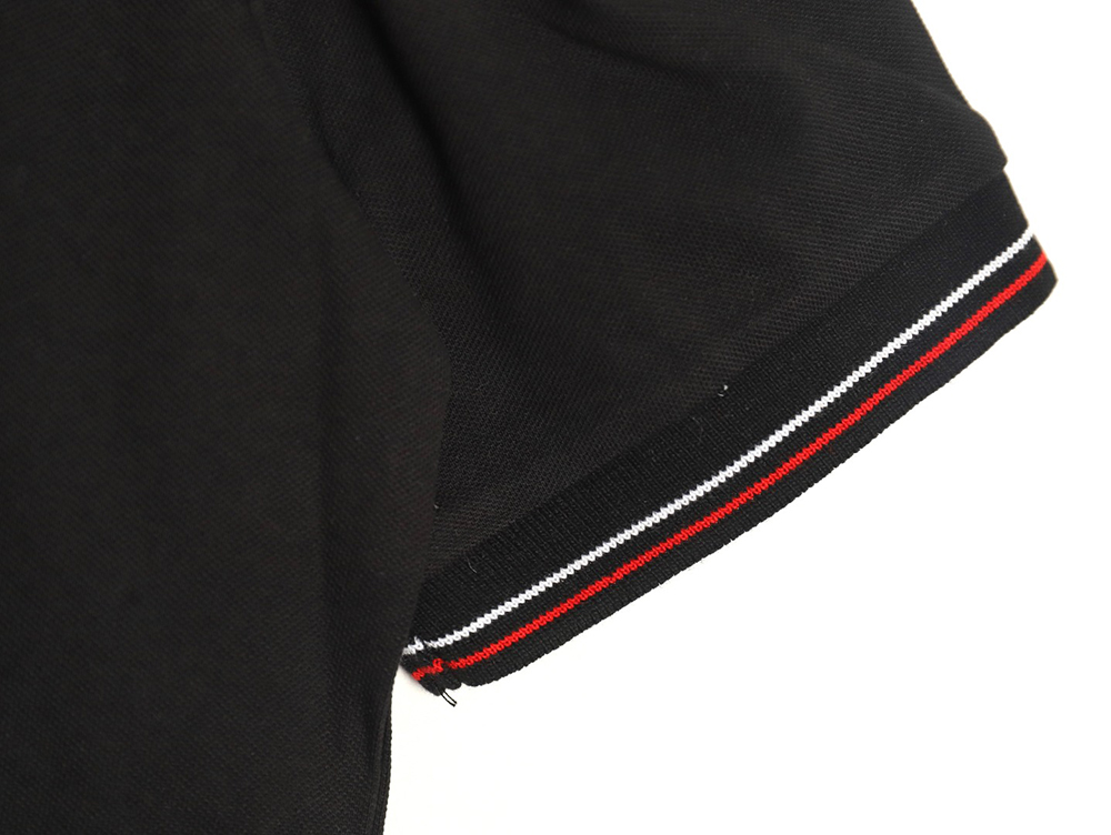 Prada small embroidered logo red edge short-sleeved polo shirt TSK1