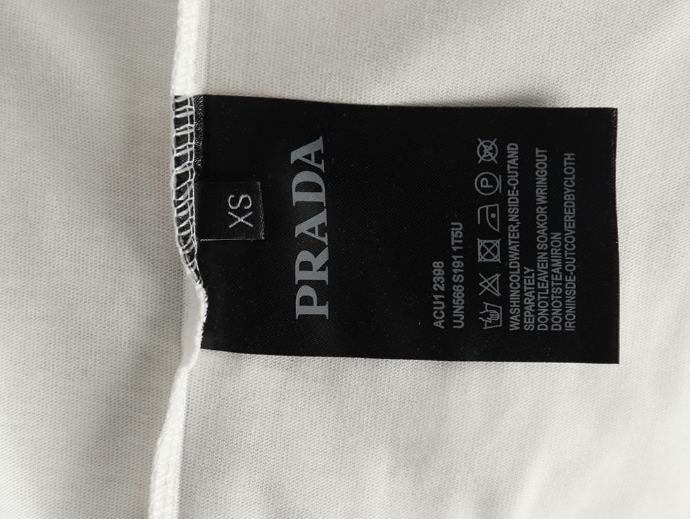 Prada Overlapping Logo Lettering Embroidered Short Sleeve T-Shirt