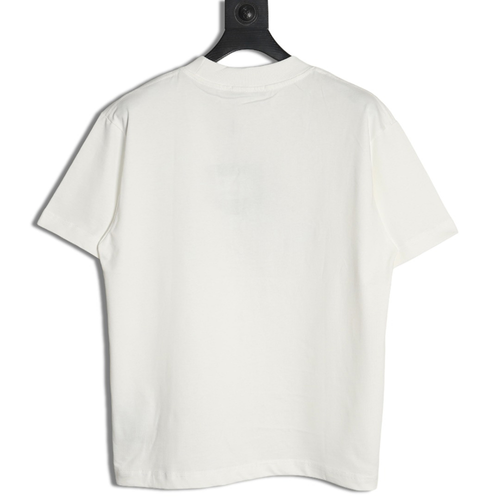 Prada Overlapping Logo Lettering Embroidered Short Sleeve T-Shirt