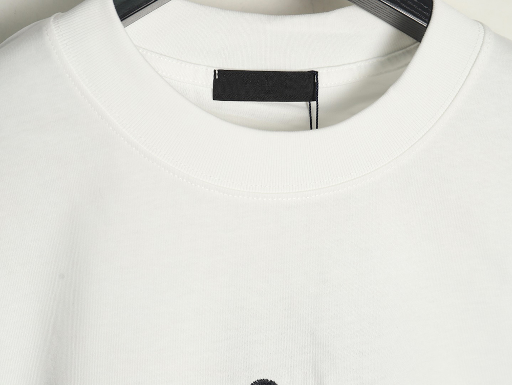 Prada Overlapping Logo Lettering Embroidered Short Sleeve T-Shirt