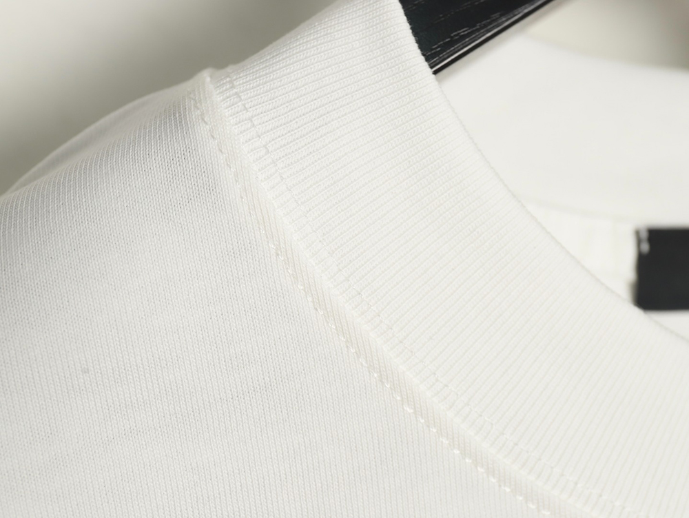 Prada Overlapping Logo Lettering Embroidered Short Sleeve T-Shirt