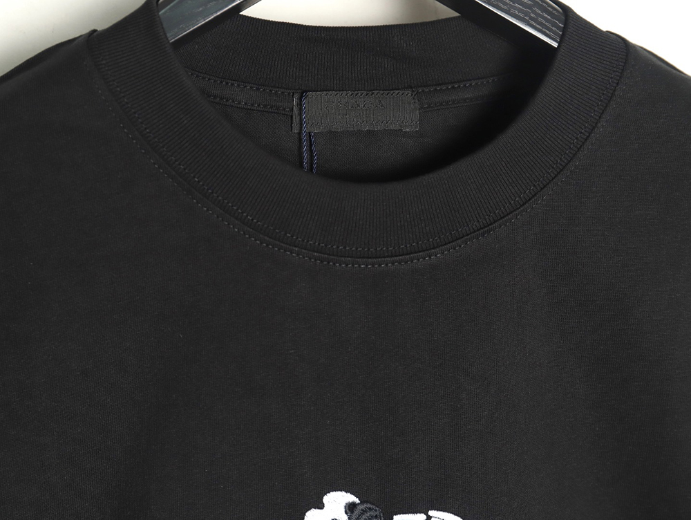 Prada Overlapping Logo Lettering Embroidered Short Sleeve T-Shirt TSK1