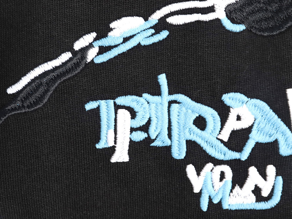 Prada Overlapping Logo Lettering Embroidered Short Sleeve T-Shirt TSK1
