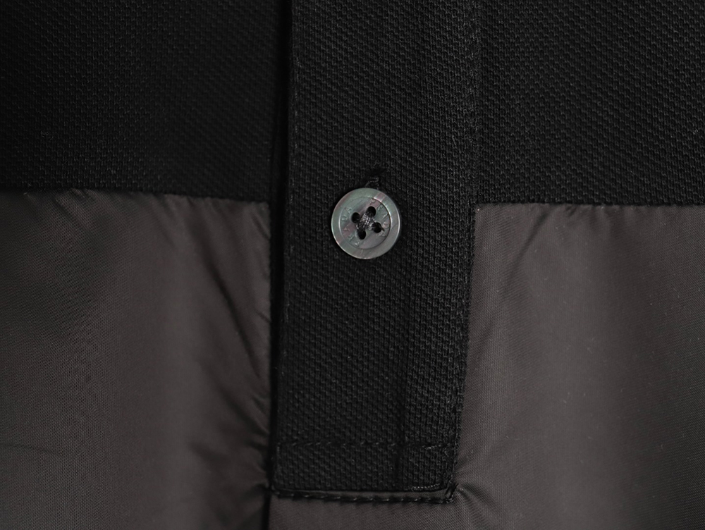 Prada triangle logo nylon patchwork Polo short sleeve