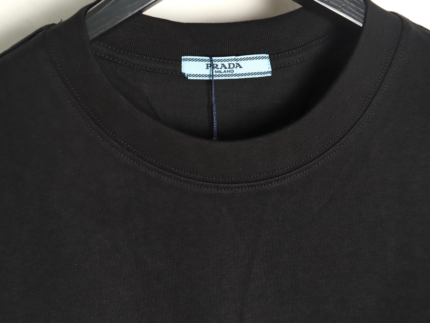 Prada triangle logo leather tag pocket short sleeves TSK1
