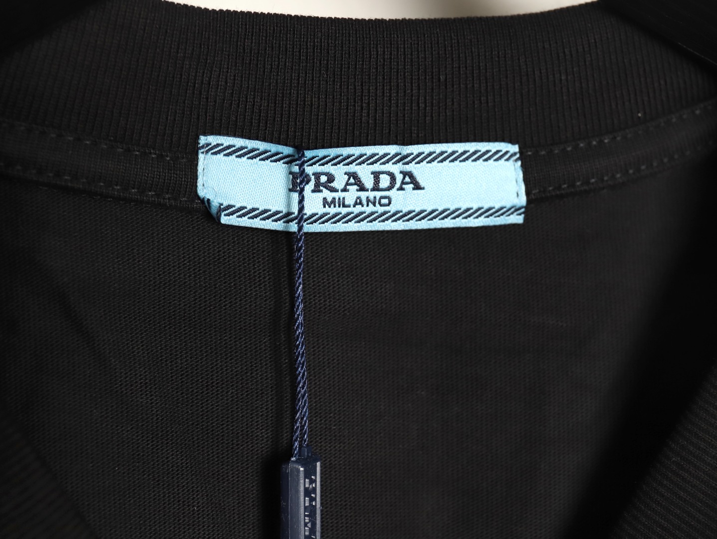 Prada triangle logo leather tag pocket short sleeves TSK1