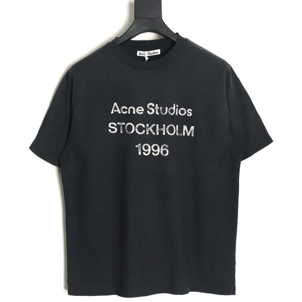 Acne Studios Gradient Mottled 1996 Lettering Print Short Sleeve T-shirt TSK3