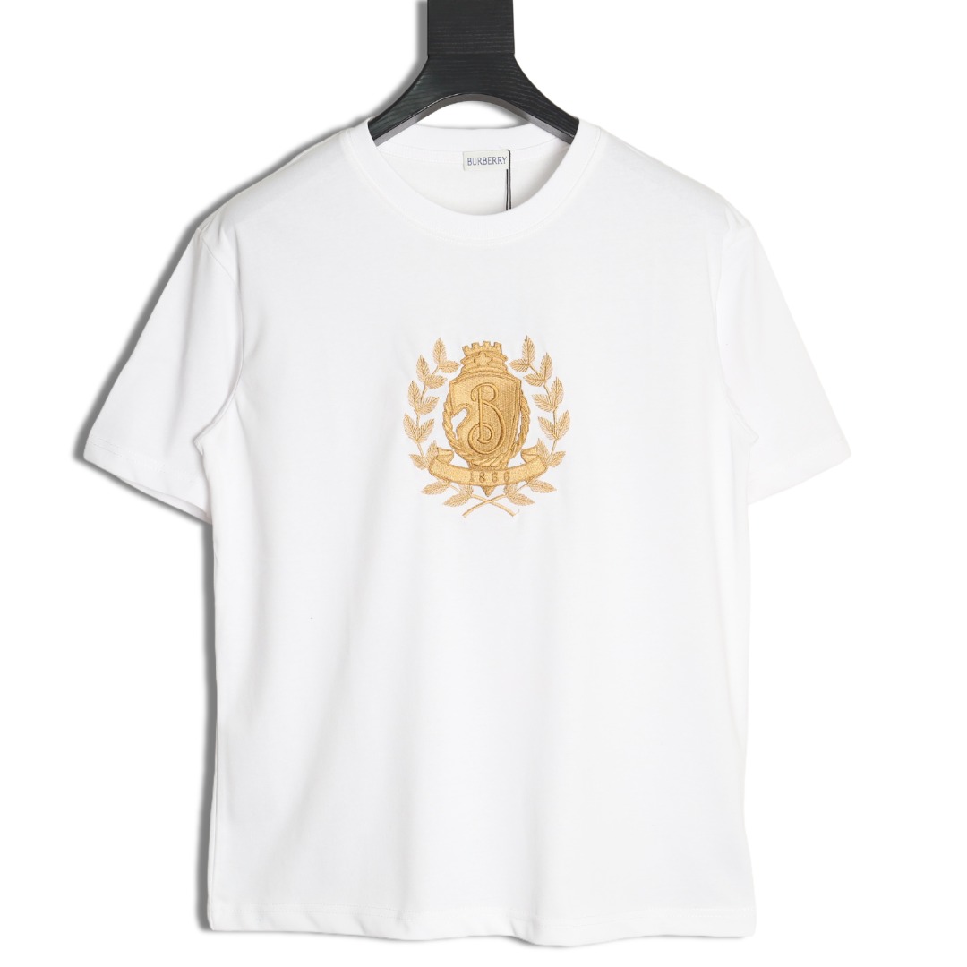 Burberry Gold Leaf Logo Short Sleeve T-Shirt