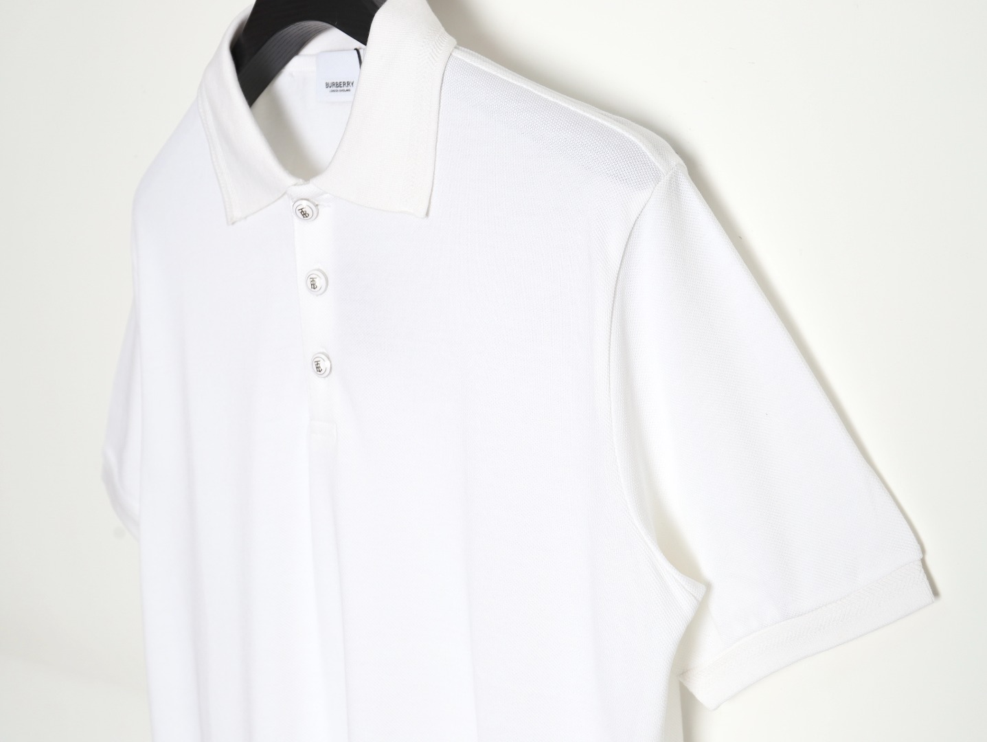 Burberry Button BT Logo Short Sleeve Polo Shirt